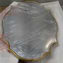 Scalloped Oval Wall Mirror, 24X36 Gold Bathroom Vanity Mirror, Ornate Decorative Mirror for Living Room, Washroom, Bedroom