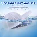 Baseball Cap Washer Frame for Washing Machine, Hat Washer Cage for Flat and Curved Hats with Mesh Laundry Bag, White PP Plastic, Fits Adult and Kids, 2 Pack
