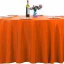 Ascoza 2 Pack 120 Inch Orange Round Tablecloth in Washable Polyester Fabric for Wedding/Banquet/Restaurant/Parties