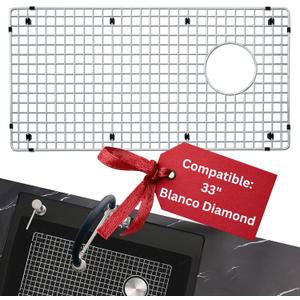 VALUN 221010 Sink Grid - Only Compatible with 33" Blanco Diamond Super Single - Sink Grid Size [28.12" x 14.31"] - Durable Stainless Steel for Enhanced Efficiency