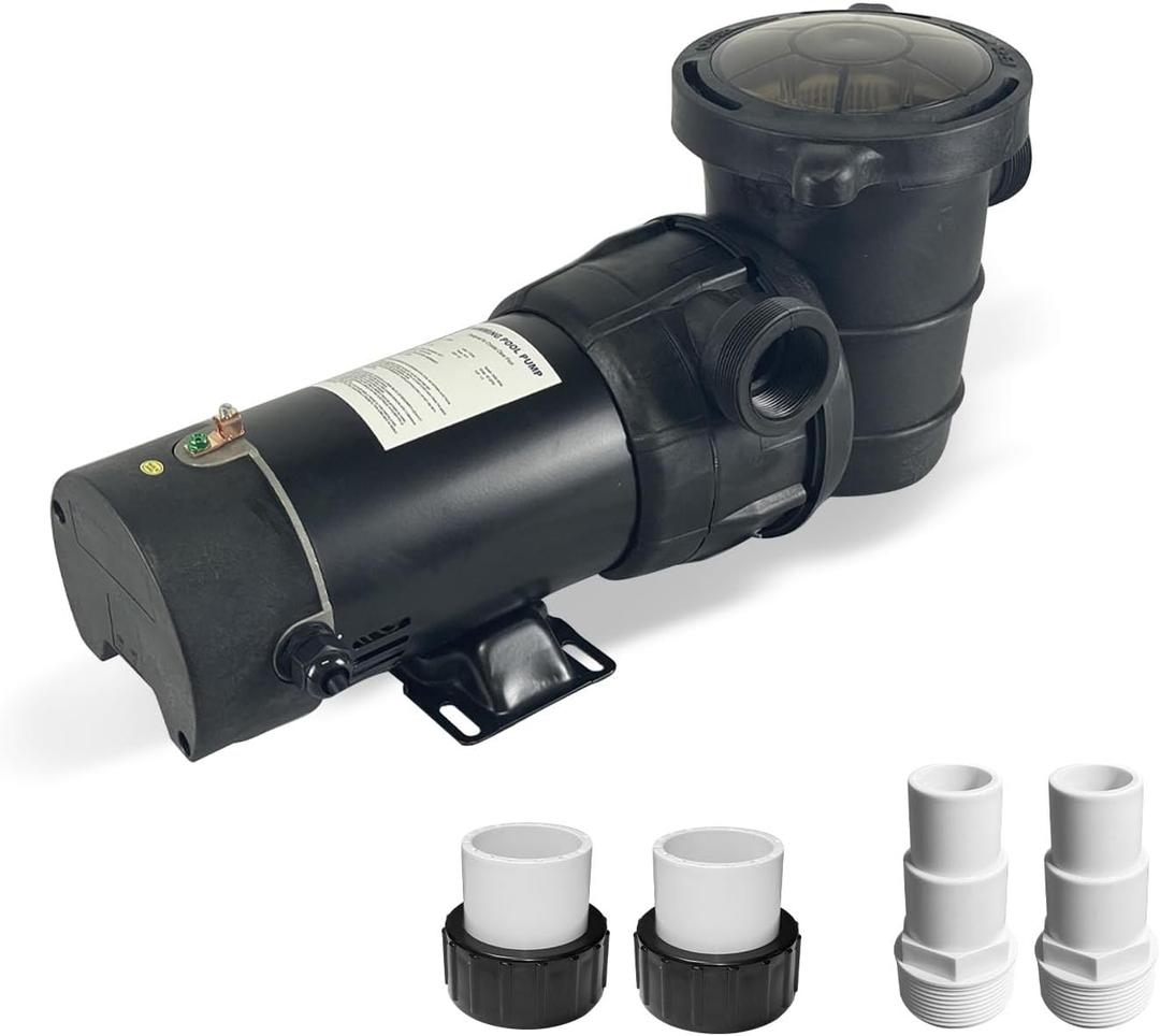 DoE-Compliant CEC approved 1.5HP 115v 4920GPH Above Ground Pool Pump with On/Off Switch and Horizontal Reversible Discharge