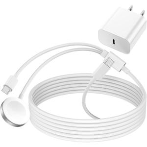 for Apple Watch and iphone 15 16 Charger 2 in 1 Magnetic Charging Cable 20W USB C Fast Charging Block for iWatch Series SE/10/9/8/7/6/5/4/3/2/1&iPhone 15 Pro Max/iPad 12.9/11/10.9/Air 5/4 Charger Cord