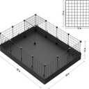 LANGXUN 16pcs Small Animal Playpen with Waterproof Mat, Pet Playpen, Rabbit Guinea Pig Cages, Puppy Kitten Playpen | Indoor & Outdoor Portable Metal Wire Yard Fence 13"x13"
