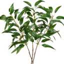 Faux Eucalyptus Stems Willow Eucalyptus Leaves 34 Long Fake Salix Leaves 3 Pcs Artificial Greenery Stems for DIY Bouquet Arrangements Centerpieces Shower Decorations-Artificial Eucalyptus Stems (3Pcs)