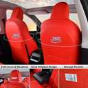 Coverado Car Seat Covers for Tesla Model Y, Car Seat Covers Full Set 5 Seater, Leatherette Car Seat Covers Front Seats and Back Custom for Tesla Model Y 2020 2021 2022 2023 2024 2025 Red