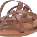 Amazon Essentials Women's Strappy Slide Flat Sandal, Mushroom Brown, 8.5 Wide