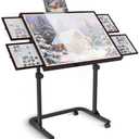 Jigsaw Puzzle Table 1500 Pieces,Adjustable Height&Up Puzzle Board with Cover and 4 Drawers,Puzzle Tables for Adults,Puzzle Board with Cover with Legs for Puzzle Doer(Coffee Color)