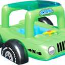 Swimline Inflatable Swimming Pool Float Ride-On Mattress Lounger Raft  Fun Poolside Relaxation for Crew, Buggy Car, Green, 41"