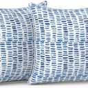 LVTXIII Outdoor Pillow Covers Set of 2, Patio Waterproof Throw Pillow Cases Fade Resistant Accent Pillow Covers for Spring Summer Garden Decoration, 16x16, Pebble Blue