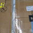 Korfile 47 Inch Computer Gaming Desk with Power Outlets & LED Lights Reversible Home Office Desk with Adjustable 5 Fabric Storage Drawers for Working Writing Study, White Oak