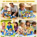 Fortand Electric Train Set for Kids 4 5 6 7 8, 225PCS(80 Tracks +2Trains) 3D Infinity Flexible Anti-Gravity Cube Trains Track STEM DIY Railroad Building Toy, Birthday Gifts for Boys & Girls Ages 3-8
