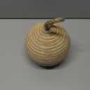 PEMAR Natural Wicker Door Stopper with Handle, Rustic Farmhouse Decorative Door Stop, Heavy Indoor Doorstop, Nautical Blocker Jammer 6.3''D Sphere Ball Shape (Jute)