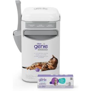 Litter Genie Platinum Pail Made of Durable Stainless Steel Includes 1 Easy Roll Refill