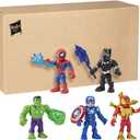 Marvel Super Hero Adventures 5-Inch Action Figure 5-Pack, Includes Captain America, Spider-Man, 5 Accessories 
