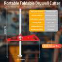 Foldable Drywall Cutting Tool,Can be cuts 1/4",3/8",1/2" & 5/8" Board,10 Utility Knife Blades & 19 Wheels | Dual Positioning System Gypsum Board Drywall Cutter for Home Renovation & Drywall Projects