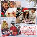 Qunclay 50 Pcs Christmas Picture Frame Ornaments 4x6 Paper Photo Frames Bulk with Stand Cardboard Tabletop Picture Frames Ornament for DIY Crafts Xmas Tree Hanging Decor (Pink,Snowflake Style)