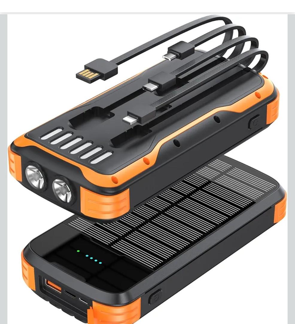 MINRISE Solar Power Bank 40000mAh, Portable Charger PD 20W Fast Charging Solar Charger Power Bank Built in 4 Cables and USB-C in/Output, Camping Essentials External Battery Pack with Flashlights
Amazon's Choice