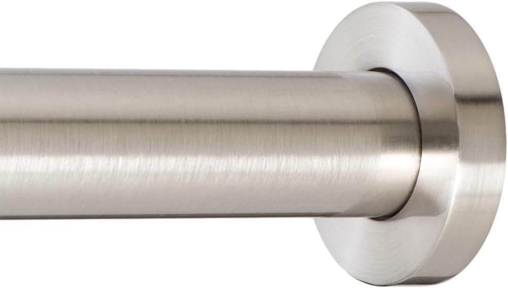 Ivilon Shower Tension Curtain Rod - Adjustable Spring Tension Rod for Shower Curtains, Bathroom, or Windows, Easy to Install, No Drilling Required, Rustproof, Adjustable 54 to 90 Inch Brushed Nickel