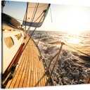 Hardy Gallery sailboat wall art coastal pictures: sunset wall decor sailing artwork nautical ocean print in canvas painting for beach room 45" x 30"