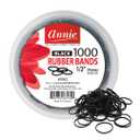 ANNIE 1000 Black Mini Rubber Bands 1/2 Durable Elastic Hair & Braiding Bands (Secure, Stretchy, Strong)