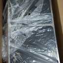 SONGMICS Trash Can, 2 x 8 Gallon (2 x 30 L) Garbage Can for Kitchen, with 15 Trash Bags, 2 Compartments, Plastic Inner Buckets and Hinged Lids, Airtight, Silver and Black ULTB60NL