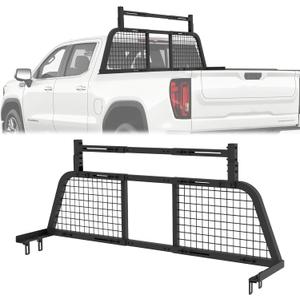 Adjustable Headache Rack, Width 53.5"72", Height 20.6"24.5", Heavy Duty Cab Protector Universal Backrack Headache Rack for FullSize Pickup Trucks