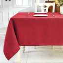IVAPUPU Textured Linen Table Cloth for Rectangle Table Waterproof Fabric Tablecloth Rectangular Wrinkle Free Wipeable Dining Table Cover for Wedding/Birthday/Party/Holiday Decor, 60 x 104 Inch
