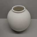 White Ceramic Vase - Large 12.5 Inch Round Floor Vase for Centerpieces, Farmhouse Flower Vases, Rustic Minimalist Home Decor (Sandstone White)