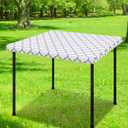 Smiry Square Picnic Table Cover, Waterproof Elastic Fitted Camping Tablecloths, Wipeable Flannel Backed Vinyl Tablecloth Protector for Indoor, Outdoor (White, 42x42 Inches)