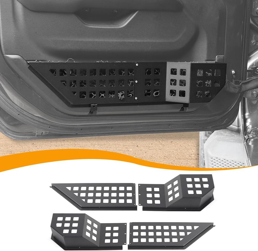 Front Door Storage Pockets, Door Side Insert Organizer Box Metal Door Net Pocket Replacement for Jeep Wrangler JL JLU & Gladiator JT 2018-2024, Interior Accessories, Black