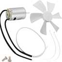 puxyblue 6" RV Vent Fan Blade and 12V D-Shaft RV Vent Motor Compatible with Heng's, Elixir, Jensen, Jayco,Toyota Dolphin RV with 2 Screws 2 Zip Ties and Switch K-037-X-FSZK