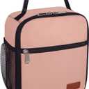 Femuar Lunch Box for Men Women Adults Small Lunch Bag for Office Work Picnic - Reusable Portable Lunchbox, Light Pink