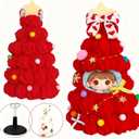 Christmas Clothes for LABUBU 17cm Doll (NO Doll), Handmade Outfit with Adjustable Dolls Stand and Gift Package for 5-9 inches Dolls, Gift for Christmas, Red (Large)