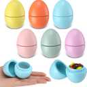 Leinuosen 6 Pcs Easter Multicolor Hollow Wooden Easter Egg Set Pastel Fillable Wood Eggs for Crafts 2.75 x 2.13 inches Fake DIY Egg Painting for Basket Stuffers Decorations (Pastel Color)