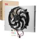 Radiator Shroud Electric Fan for 1962-1967 63 Chevy Nova Chevy II L6 V8 Aluminum Radiator Shroud Fan