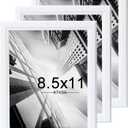 KTKDE 8.5x11 Picture Frame Set of 3,Certificate Frame White with Clear Plexiglass, 8.5 by 11 Picture Diploma Document Degree Frames for Wall and Tabletop