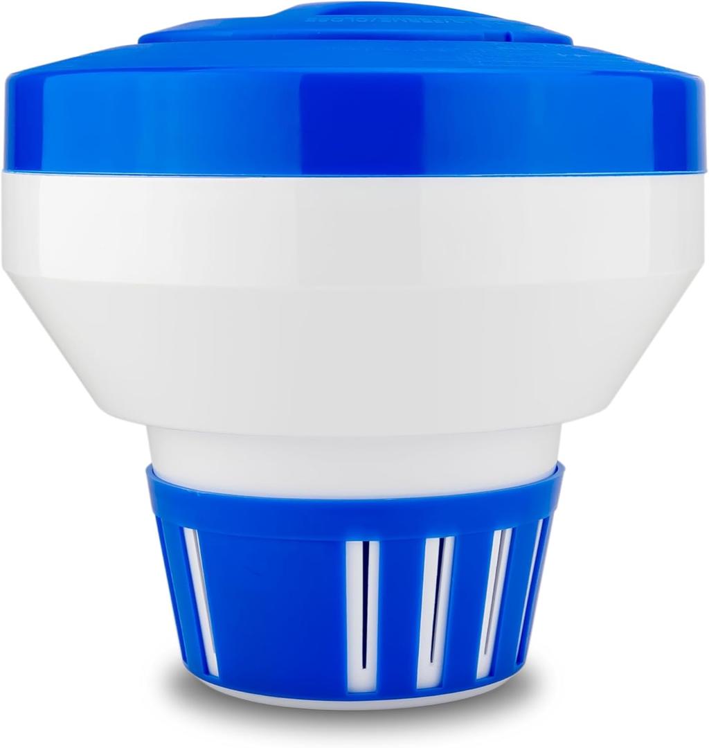 WaterWarden Floating Pool Chemical Dispenser  X-Large 7.5 Chlorine or Bromine Tablet Holder  Adjustable Floater for Pools, Hot Tubs & Spas  Holds Up to 4 Tablets  Deluxe Design