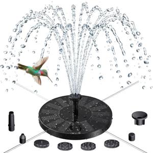 AISITIN Solar Fountain for Bird Bath, Solar Water Fountain Pump with 6 Nozzles, Solar Powered Fountain for Garden, Pond, Pool, Fish Tank and Outdoor Decor