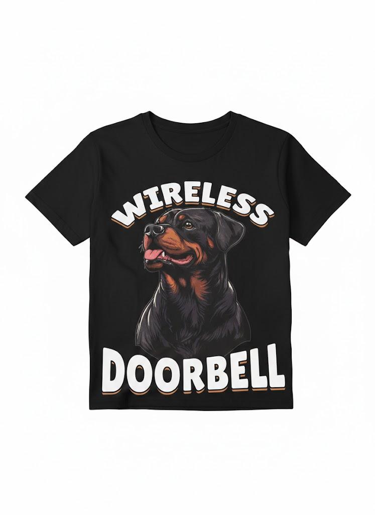 Rottweiler Dog Breed Wireless Doorbell T-Shirt Large