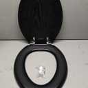Angel Shield Durable Wood Veneer Elongated Toilet Seat Metal Hinges Easy Clean(Elongated, Black)