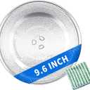 9.6" Microwave Plate Replacement Microwave Glass Turntable Plate for LG, GE, Magic Chef, Hotpoint, Panasonic, Kenmore etc. - 9.6" / 24.5cm Microwaves Tray Replacement Glass Plates with Cleaning Cloth