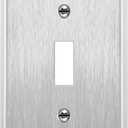 ENERLITES Toggle Light Switch Stainless Steel Wall Plate, Metal Plate Corrosive Resistant Cover for Rotary Dimmers Lights, Size 1-Gang 4.50"x 2.76", 7711, 430 Stainless Steel, UL Listed, Silver