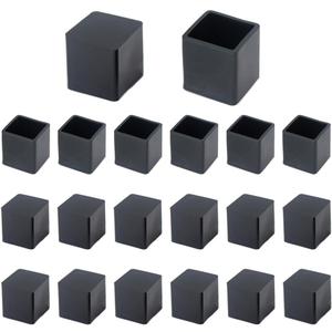 20Pcs 3/4 Inch (19mm) Square Rubber Chair Leg Tips Caps, Chair Table Leg Covers Floor Protectors, Chair Leg End Caps for Furniture, Table