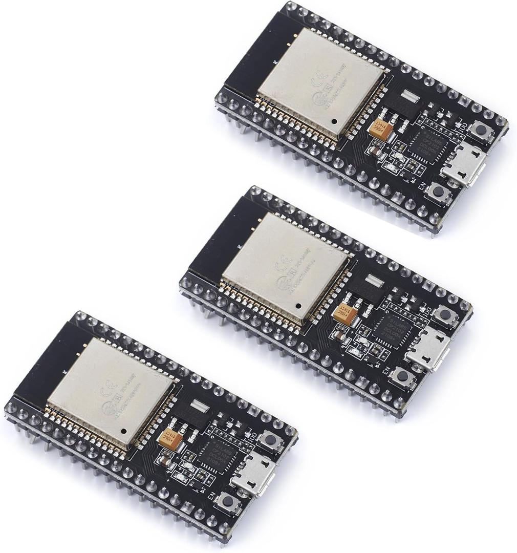 Teyleten Robot ESP32S ESP32 Development Board 2.4GHz Dual-Core WiFi +Bluetooth 2 Function Microcontroller for Arduino (ESP32 38P, 3PCS)