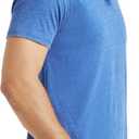 Lucky Brand Mens Venice Burnout Notch Neck Tee Shirt (Blue)