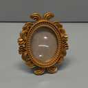 Vicenpal Small Vintage Picture Frames Antique Baroque Mini Picture Frames Oval Bulk Wallet Size for Wedding Victorian Home Christmas Holiday Decor(Gold,1 Piece)