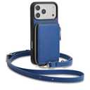ZVE for iPhone 17 Pro Max Case Wallet, RFID Blocking Crossbody Leather Cover with Card Holder for 6.9" Blue
