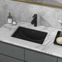 Sarlai Undermount Bathroom Sink - 21 x 15 inch Rectangular Vessel Sink Undermount Modern Ceramic Rectangle Vanity Sink Art Basin with Overflow, Interior Bowl Size 19-2/9" x 13-1/9" (Black)