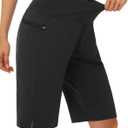 MIVEI Women's 11" Long Swim Board Shorts - High Waisted Quick Dry Beach Swimming Shorts with Zipper Pocket Liner UPF50+ (Black, XXL)