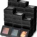 MAQUITA 100 Pcs Soap Packaging Boxes with Window Mini Kraft Paper Boxes Bulk Treat Favor Boxes Rectangle Gift Soap Boxes for Homemade Soap Making Cookies Candy Prese (black)